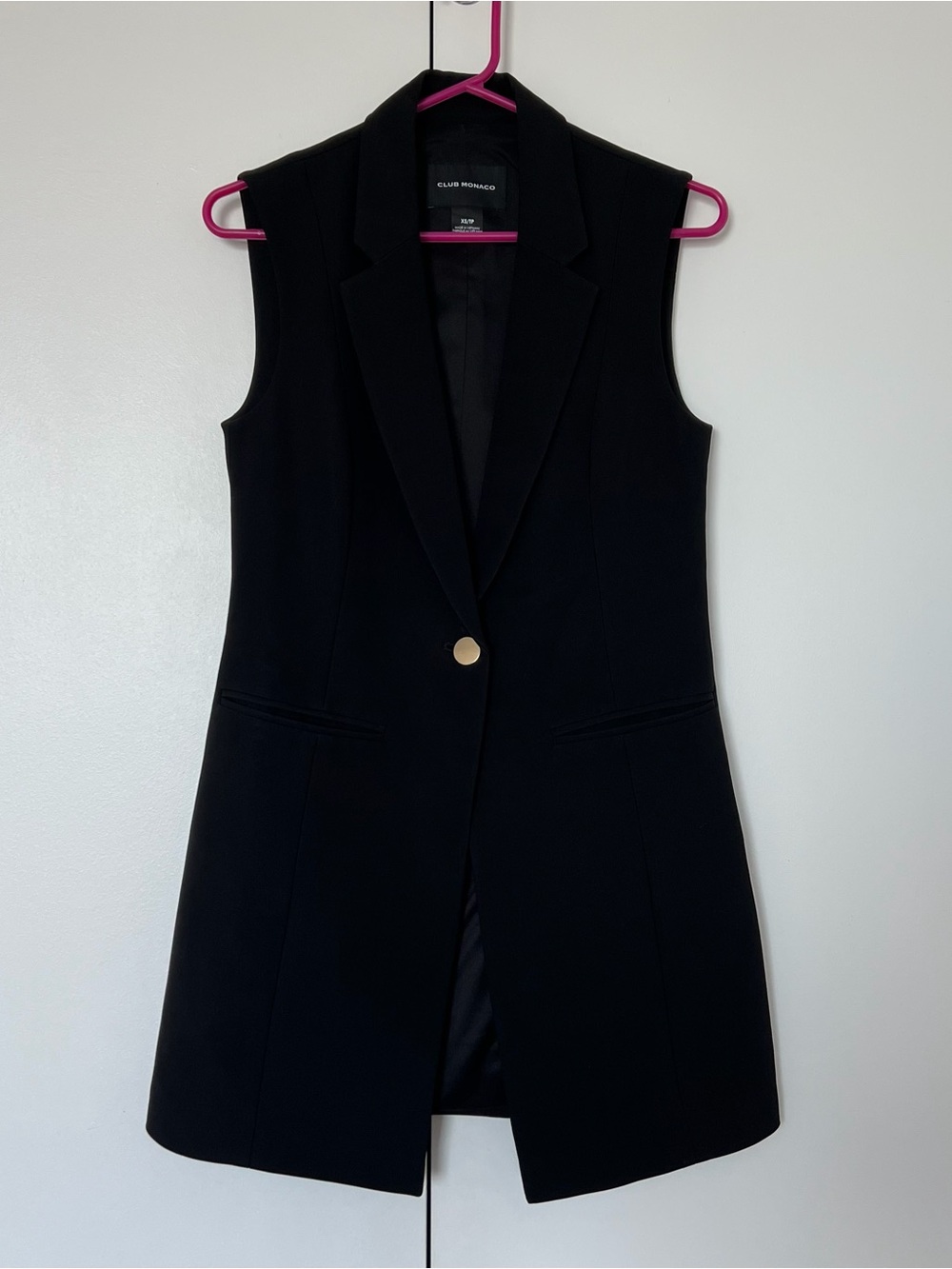 Club Monaco Longline Blazer Vest | Black | XS | Never Worn